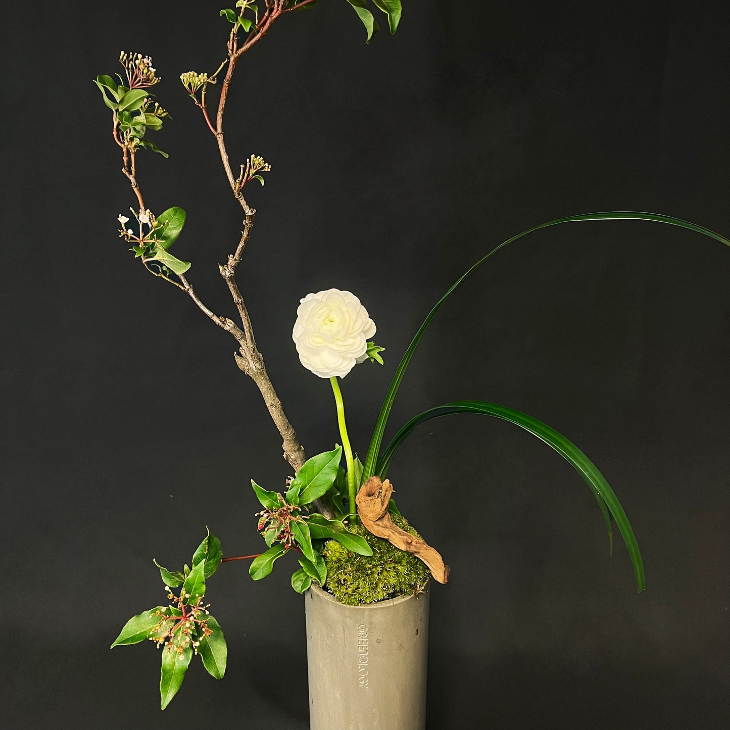 Greenology® Cylinder Ikebana Vase Centrepiece Floral Arrangement