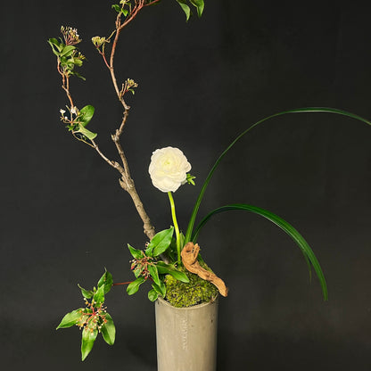 Greenology® Cylinder Ikebana Vase Centrepiece Floral Arrangement